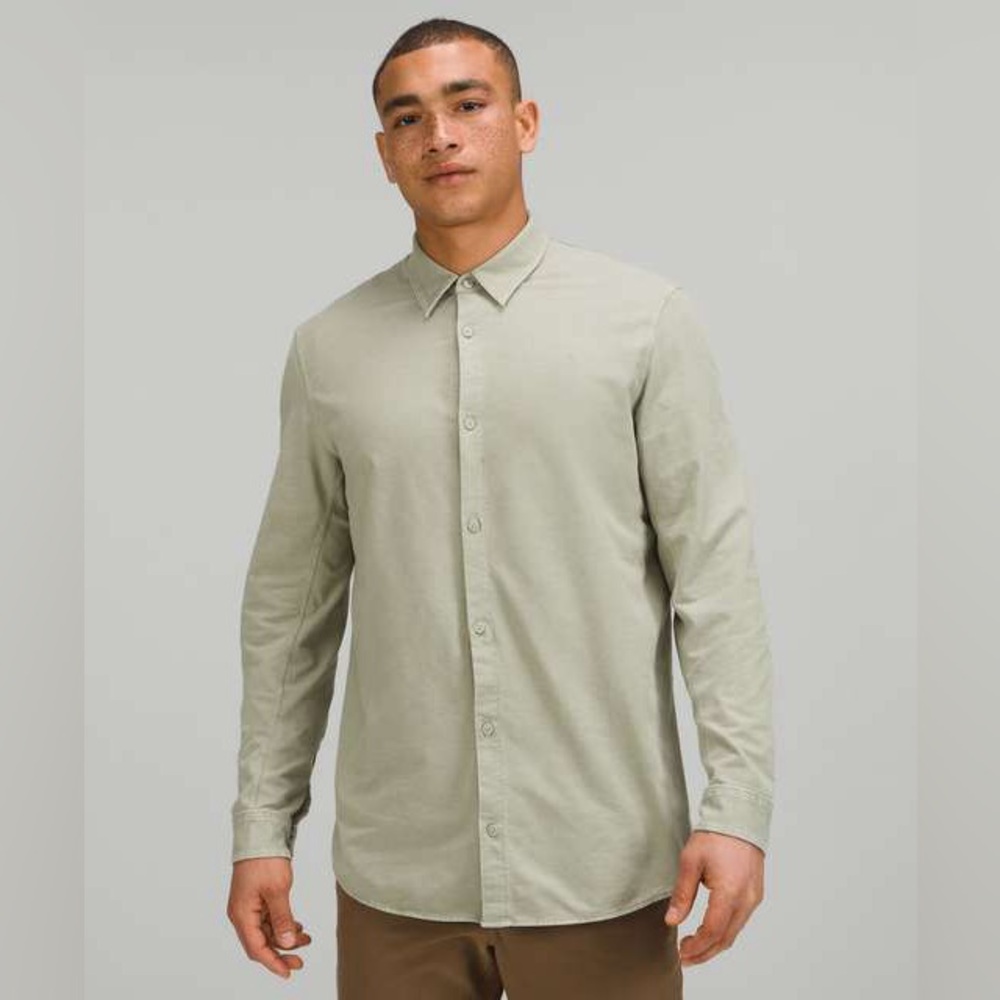 Lululemon Commission Long Sleeve Shirt Size S Green Fern Enzyme Dye Athletic